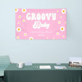 Groovy Baby Daisy Flower Floral Pink Baby shower Spandoek (Beurs)