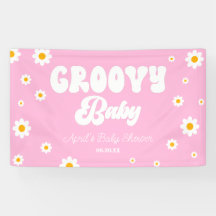 Groovy Baby Daisy Flower Floral Pink Baby shower