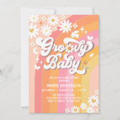 Groovy Baby Daisy Hippie 70's Retro Baby shower Kaart (Voorkant)