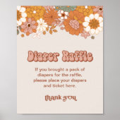 Groovy Baby Diaper Raffle Sign Poster (Voorkant)