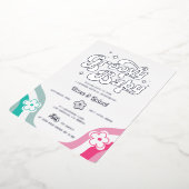 Groovy Baby Gender onthulling Folie Uitnodiging (Gedraaid)