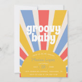 Groovy Baby Hippie Baby shower Invitation Kaart (Voorkant)
