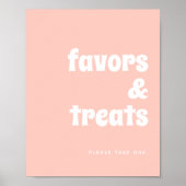 Groovy Baby Hippie Retro Baby shower Favor Sign Poster (Voorkant)