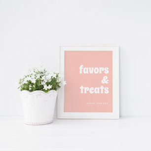 Groovy Baby Hippie Retro Baby shower Favor Sign Poster