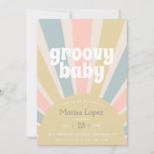 Groovy Baby Hippie Retro Baby shower Kaart (Voorkant)