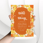 Groovy Baby in Bloom | Retro Bloemen Baby shower Kaart