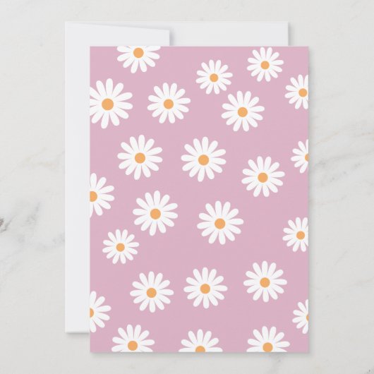 Groovy Baby Meisje Daisy 70s Retro Baby shower Kaart (Achterkant)