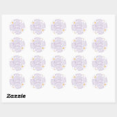 Groovy Baby Paarse Madeliefjes Checker Ronde Sticker (Vel)