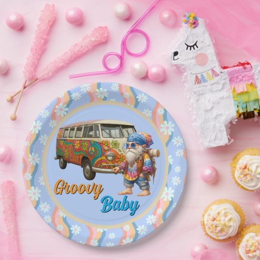 Groovy Baby  Papieren Bordje (Feest)