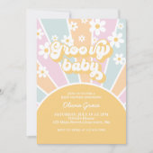 Groovy Baby Pastel Retro Sunshine Baby shower Kaart (Voorkant)