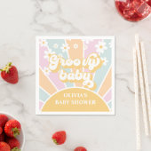 Groovy Baby pastel Retro Sunshine baby shower Servet (Insitu)