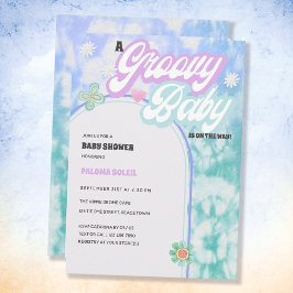 Groovy Baby Pastel Tie Dye Baby shower Kaart