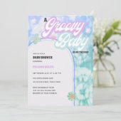 Groovy Baby Pastel Tie Dye Baby shower Kaart (Staand voorkant)