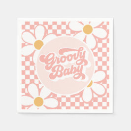 Groovy Baby Pink Daisy Checker Servet