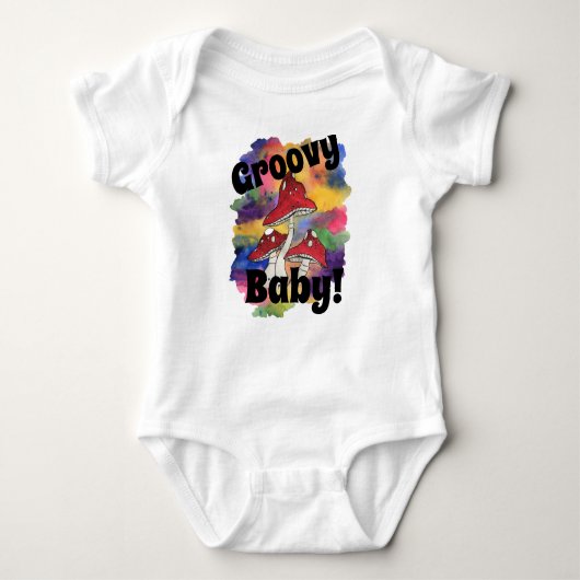 Groovy Baby! Psychedelic Stropdas-kleurstof Baby B Romper (Voorkant)