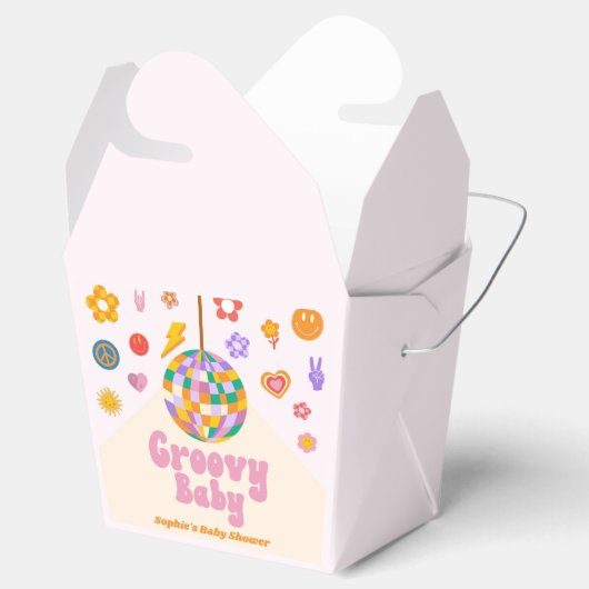 Groovy Baby Retro 70's Disco Ball Baby shower Bedankdoosjes (Geopend)