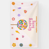 Groovy Baby Retro 70's Disco Ball Baby shower Spandoek (Verticaal)