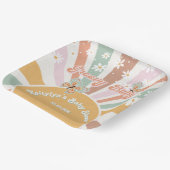 Groovy Baby Retro 70s Hippie Sunshine Daisies Papieren Bordje (Gebogen)