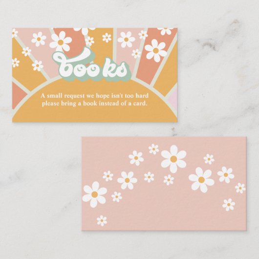 Groovy Baby Retro Baby shower Book Request Informatiekaartje (Voorkant / Achterkant)