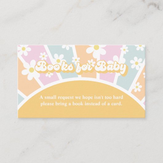 Groovy Baby Retro Baby shower Book Request Informatiekaartje (Voorkant)