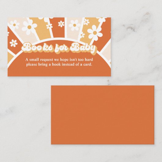 Groovy Baby Retro Baby shower Book Request Informatiekaartje (Voorkant / Achterkant)