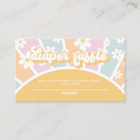 Groovy Baby Retro Baby shower Diapelklep Informatiekaartje (Voorkant)