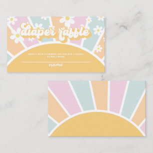 Groovy Baby Retro Baby shower Diapelklep Informatiekaartje
