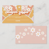 Groovy Baby Retro Baby shower Diapelklep Informatiekaartje (Voorkant / Achterkant)