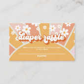 Groovy Baby Retro Baby shower Diapelklep Informatiekaartje (Voorkant)