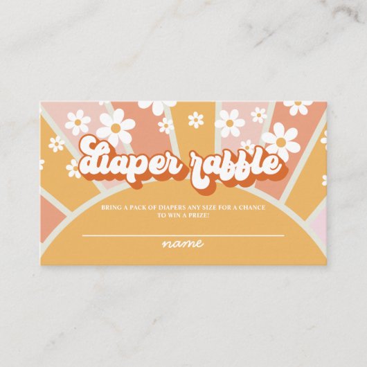 Groovy Baby Retro Baby shower Diapelklep Informatiekaartje (Voorkant)