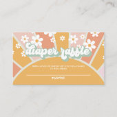 Groovy Baby Retro Baby shower Diaper raffle Informatiekaartje (Voorkant)