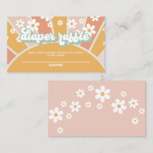 Groovy Baby Retro Baby shower Diaper raffle Informatiekaartje