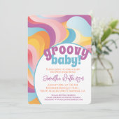 Groovy Baby Retro Boho Wave Baby shower Kaart (Staand voorkant)