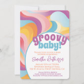 Groovy Baby Retro Boho Wave Baby shower Kaart (Voorkant)