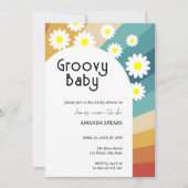 Groovy Baby Retro Daisy Baby shower Kaart (Voorkant)