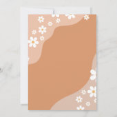 Groovy Baby Retro Daisy brown baby shower Kaart (Achterkant)