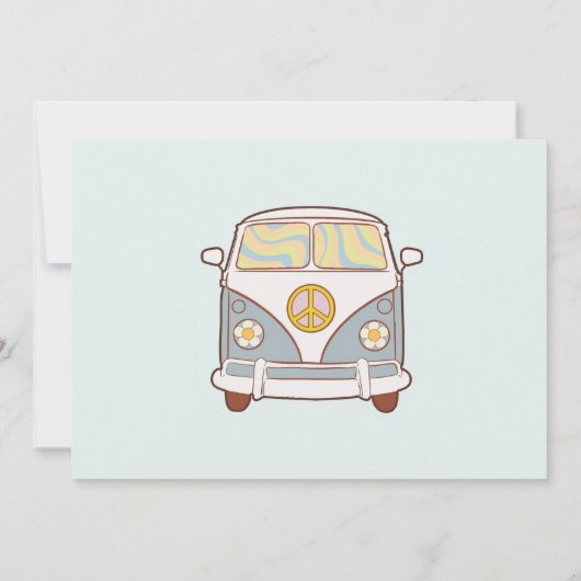 Groovy Baby Retro Rainbow Baby shower Party Foto Kaart (Achterkant)