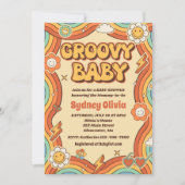 Groovy Baby Retro Rainbow Baby shower Party Kaart (Voorkant)