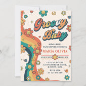 Groovy Baby Retro Rainbow Baby shower Party Kaart (Voorkant)