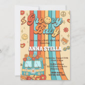 Groovy Baby Retro Rainbow Baby shower Party Kaart (Voorkant)