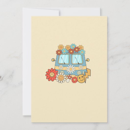 Groovy Baby Retro Rainbow Baby shower Party Kaart (Achterkant)