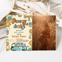 Groovy Baby Retro Rainbow Baby shower Party