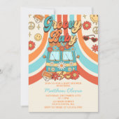 Groovy Baby Retro Rainbow Baby shower Party Kaart (Voorkant)