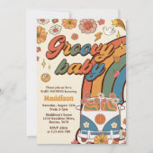 Groovy Baby Retro Rainbow Baby shower Party Kaart (Voorkant)