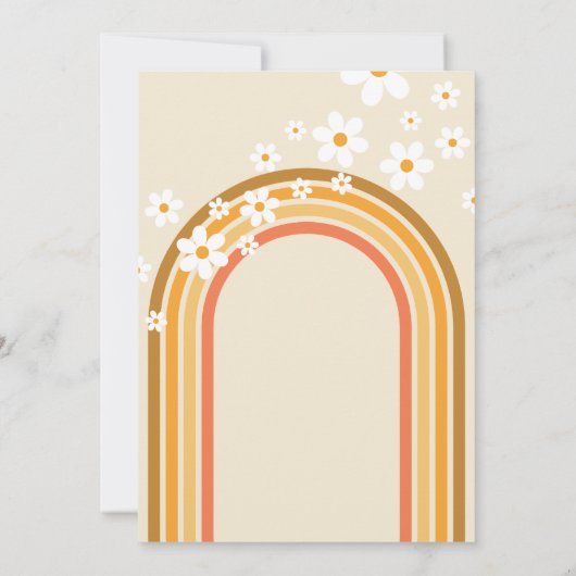 Groovy Baby Retro Rainbow Daisy Baby shower Kaart (Achterkant)