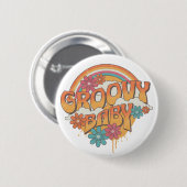 Groovy Baby retro stijl ontwerp Ronde Button 5,7 Cm (Voorkant /achterkant)