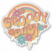 Groovy Baby retro stijl ontwerp Sticker (Voorkant)