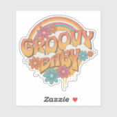 Groovy Baby retro stijl ontwerp Sticker (Vel)