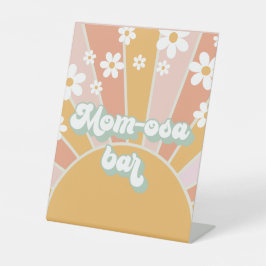 Groovy Baby Retro Sunshine Baby Shower Mom-Osa Bar Reclamebord Met Voetstuk