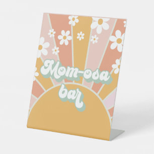 Groovy Baby Retro Sunshine Baby Shower Mom-Osa Bar Reclamebord Met Voetstuk